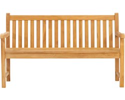 Teakhouten Tuinbank 170cm - 4-Persoons / 4-Zits - Natuurlijke teakhouten tuinbank - zitbank - 170 cm - Tuinbank met Rug en Armleuning - Tuinbank voor buiten Klassiek Houten Tuinbank - Teak Bank 180cm - 4 zits Tuin Bank - Traditionele tuinbank 170 cm