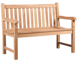 TeakOne - 120 cm - Teakhouten buitenbank - Teak - Massief houten tuinbank - Houten bank voor terras - Weerbestendige bank voor buiten - Natuurlijke houten tuinbank - Balkonbank teak hout - Duurzame tuinmeubelen - Teak Bank voor veranda