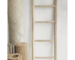 TeakOne - houten handoekhanger - bohemian - Decoratie - teak - houten ladder - Badkamer decoratie