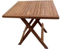 TeakOne - Junior plooitafel - 50x50x45cm - teak plooitafel - vierkante bijzet tafel - inklapbare bijzet tafeltje - Coffee Table - Outdoor - Houten bijzet tafel - Tuinmeubel