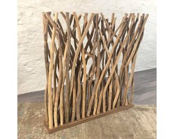 TeakOne - Paravaan hoog - Roomdivider - Kamerscherm - Teak - Bohemian - Natural wood - hout - scheidingswand