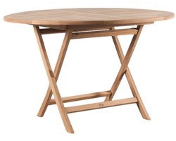 TeakOne - Plooitafel Dia. 120 cm - Teak tafel rond - Ronde plooitafel - Ronde tafel - Teak Tuintafel - Eettafel Teak - Tuinmeubel