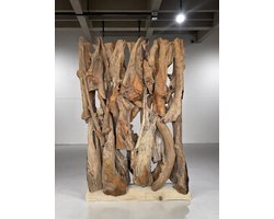 TeakOne - Room divider - Erosion - kamerscherm - luxe kamerscherm - moderne scheidingswand - Teak - hout