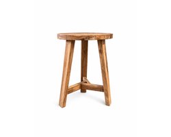 TeakOne - Round stool B - Krukje/bijzet stoel - Teak - Licht bruin