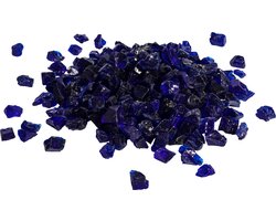 Teamson Home 4 kg Lavastenen voor Gas Vuurkorven en Gas Haarden - Gehard Vuur Glas - Blauw