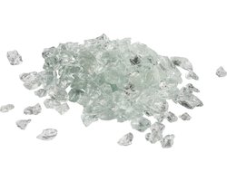 Teamson Home 4 kg Lavastenen voor Gas Vuurkorven en Gas Haarden - Gehard Vuur Glas - Transparant