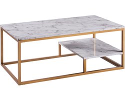 Teamson Home Marmo Salontafel - Nep Marmeren/Messing - 40.25 x 20 x 16 (Inch)