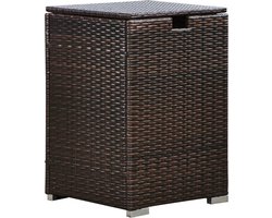 Teamson Home Vierkant Rotan Propaan Gasflessen Opslag Omslag - Tuinmeubelen - Vuurtafel Accessoires - Tuin Opslag - Tot 9kg - Bruin - 40.6 x 40.6 x 59.7 (cm)