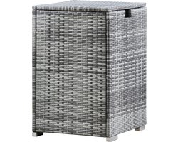 Teamson Home Vierkant Rotan Propaan Gasflessen Opslag Omslag - Tuinmeubelen - Vuurtafel Accessoires - Tuin Opslag - Tot 9kg - Grijs - 40.6 x 40.6 x 59.7 (cm)