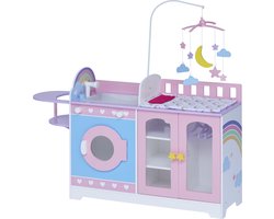 Teamson Kids 6-in-1 Veranderen Station Voor Tot 16" Poppen - Accessoires Voor Poppen - Kinderspeelgoed - Roze/Purper