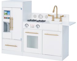 Teamson Kids Groot Modern Houten Speelkeuken - Kinderspeelgoed - Rollenspel Speelgoed - Wit/Goud