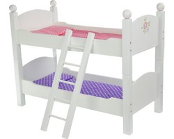 Teamson Kids Stapelbed Voor 18" Babypoppen - Accessoires Voor Poppen - Kinderspeelgoed - Wit
