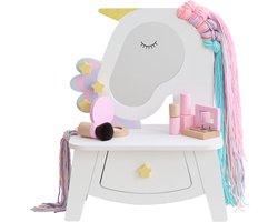 Teamson Kids Tafelblad Kaptafel Kinderen Met Accessoires - Eenhoorn - Wit