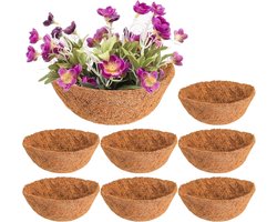 Tebery 8 Packs 12" Hanging Basket Liner, 12 Inch Coco Fiber Liners for Planter Flower Pot, Wall Hanging Planter Replacement, Round Coconut Fiber Liners, 30CM