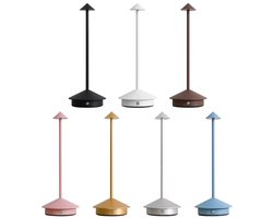 TEBJEN Draadloze Tafellamp – LED met Touch Control – 20 uur Accu (2500mAh) – Incl. USB-C Kabel – Nachtlamp & Leeslamp – Binnen & Buiten – Grijs