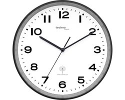 Technoline WT 8500 BLACK & WHITE - Wandklok - Analoog - Rond - Kunststof Raam - Mineraal Glas - Radiogestuurde tijdsaanduiding - Zwart - Wit