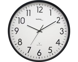 Technoline WT 8998 - Wandklok - Analoog - Rond - Kunststof Raam - Radiogestuurde tijdsaanduiding - Cijfers - Zwart - Wit - ∅ 50,5 cm