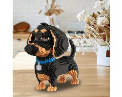 Teckel Bouwsteenset – 4000 Stuks – Schattige Hondenmodel DIY Bouwpakket – Creatieve Decoratie & Cadeau voor Dierenliefhebbers (14+)