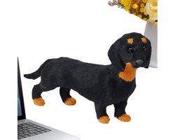 Teckel Figuur - Hond Model - Woonkamer Decoratie - Realistisch Ontwerp - 21x12x5 cm - Meerkleurig