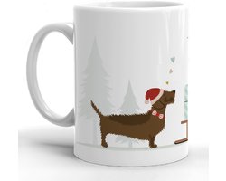 Teckel Frits mok | Koffiemok | Beker' Kerst' | Mevrouw Emmer