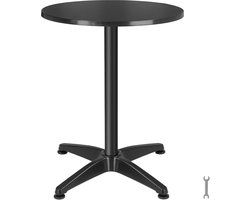 tectake® 2-in-1 Statafel en Eettafel - Ø 60 cm - Ronde Bistrotafel - Bartafel van Aluminium - In Hoogte Verstelbare Tafel Tussen 70 cm en 110 cm - Partytafel - Tuintafel - Balkontafel - Biertafel - Weerbestendig - Ø 60 cm - Zwart