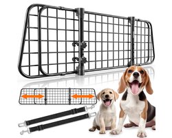 tectake® Auto Hondenrek - Universeel met variabele breedte tot max. 154 cm - Kofferbakbescherming en scheidingsrooster - Incl. 2 veiligheidsgordels - Eenvoudige montage