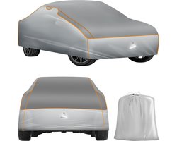 tectake® Autohoes - Autozeil voor Buiten - Hagelbescherming - Waterdicht Deken met 3 Verstelbare Spanbanden - Ademend - Auto Beschermhoes met Opbergtas - Compatibel met vele modellen - Afmeting (LxBxH) 431x 165x 120 cm - Medium