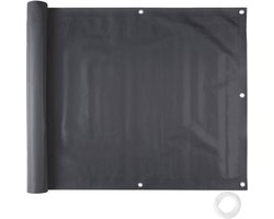 tectake® - balkondoek balkonreling tuinscherm - hoogte 90 cm - 6 meter - zwart - 402706