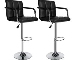 tectake® Barkruk - Voetensteun, Traploos in Hoogte Verstelbaar - Diverse Modellen - (2x Harald | Nr. 401572)