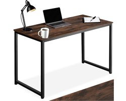 tectake® Bureau - Bureautafel - Computerbureau - Houten bureaublad - Industrieel design - Zwart metalen frame - Afmetingen (LxBxH) 140 x 59 x 76,5 cm - Donkerbruin