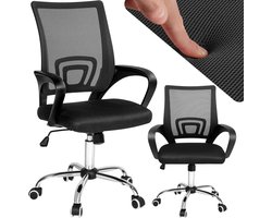 tectake® Bureaustoel - Draaistoel met Wielen - Bureaustoel met Lendensteun en Armleuningen - Ergonomische Bureaustoel - In Hoogte Verstelbare Computerstoel - Directiestoel met Kantelfunctie - Zwart