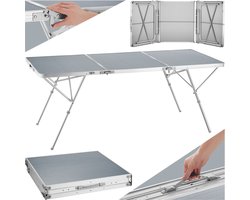 tectake® Campingtafel - Grote Opklapbare Tuintafel - Weerbestendig - 180 x 70 x 70,5 cm - Perfect als Terrastafel voor Balkon, Camping, Festival of Behangtafel