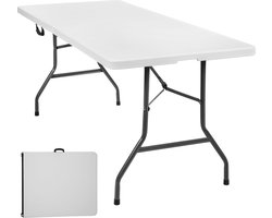 tectake® - Campingtafel opvouwbaar - Draagbare kampeertafel - Vouwtafel buiten - Inklapbare tafel - Weerbestendig - Div. afmetingen – 183 x 76 x 74cm - Wit