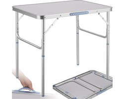tectake® - Campingtafel opvouwbaar - Draagbare kampeertafel - Vouwtafel buiten - Inklapbare tafel - Weerbestendig – Div. afmetingen 75x55x68cm - Grijs