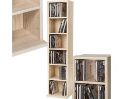 tectake® CD-Rek - Opbergruimte voor Maximaal 102 CD's - DVD-Rek en Houten Wandplank - Open Plank voor CD- en DVD-Opslag - Perfect voor Woonkamer of Kantoor- 90 x 21 x 20 cm - Beuken