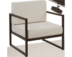 tectake® - Comosa Lounge fauteuil tuin - Comfortabele tuinstoel met dikke kussens - 120kg draagkracht - Waterafstotende hoezen - Verstelbare poten - Relax stoel tuin - Tuinmeubelen - Tuinset lounge - Tuinfauteuil