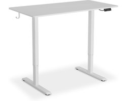 tectake® Elektrisch In Hoogte Verstelbaar Bureau – Zit-Sta Bureau met 2 Geheugenstanden – Elektrisch Verstelbaar Bureau met Tafelblad – Thuiswerkbureau en Kantoorbureau - wit
