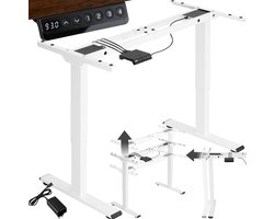 tectake® Elektrisch in hoogte verstelbaar bureauframe - Metalen tafelframe - Geheugenfunctie en stootbeveiliging - 2 stille motoren - Ideaal voor werk en gamen - Zit/sta bureau - Draagkracht 100 kg - Afmeting (LxBxH) 110-168 x 60 x 70-119 cm - Wit