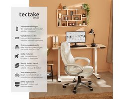 tectake® Elektrisch in hoogte verstelbaar bureauframe - Metalen tafelframe - Geheugenfunctie en stootbeveiliging - 2 stille motoren - Ideaal voor werk en gamen - Zit/sta bureau - Draagkracht 100 kg - Afmeting (LxBxH) 110-168 x 60 x 60-125 cm - Wit