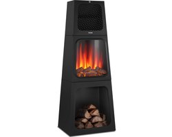 tectake® Elektrische Haard - Sfeerhaard - 900W & 1800W - Vrijstaand - Kachel - met Verwarming - Haarden - met Hout en Gloeieffecten - 3D Vlammen - Timer