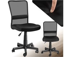 tectake® Ergonomische Bureaustoel - Draaistoel met Wielen, Gamingstoel, Comfortabel Meubilair voor Studeer- en Kinderkamer, PC- en Computerbureau - Zwart