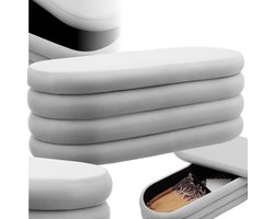 tectake® gestoffeerde bank Altu met opbergruimte – stijlvolle en praktische zitbank voor woonkamer, hal of slaapkamer – comfort en functionaliteit in één meubelstuk - grijs