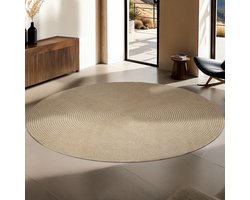 tectake® Gevlochten vloerkleed - Boho-stijl - Jute vloerkleed voor binnen - Duurzaam en onderhoudsvriendelijk - Vormvast en allergievriendelijk - Rond tapijt - Ø160 cm