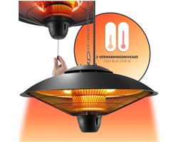 tectake® - Hangende infraroodstraler - plafondverwarmer - infraroodstraler voor buiten en binnen - elektrische verwarming - plafondverwarmer voor terras