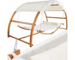 tectake® Hangmat Locarno voor 2 personen - 328x160x171,5cm - Hangligstoel - Hangschommel - Hangmat met frame en zonnedak