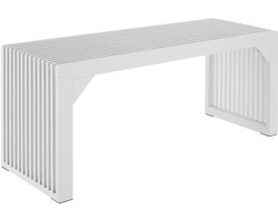 tectake® Houten Zitbank - 104 x 35 x 43 cm - 3 Personen Houten Bank van Gelakt Bamboe - Voor Hal, Badkamer, Keuken, Slaapkamer - Bank in Lamellen Look - Halbank - Draagkracht 350 kg - Zwart