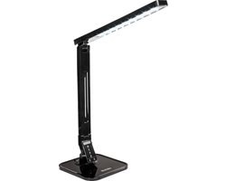 tectake® LED Bureaulamp - 14W - USB-Aansluiting voor Opladen van Tablets en Smartphones - Dimbaar - Timerfunctie - 4 Modusinstellingen - Zwart
