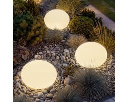 tectake® LED Tuinlamp - Tuinverlichting met Afstandsbediening - 12W LED - 16 Kleuren - Ø35 x 28,5 cm - Weerbestendige Feestversiering - Tuindecoratie - Buitenlamp met Lichtbron - Lichtbol - Lichtbollen voor Buiten - Bol Lamp - Tuinbol
