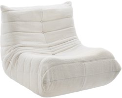 tectake® Loungestoel – Comfortabele Relaxfauteuil met Premium Schuimvulling – Vormvaste Loungefauteuil met Antislip Onderzijde – Moderne Stoel voor Woonkamer, Slaapkamer en Leeshoek - Bouclé