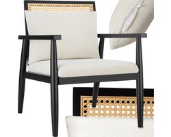 tectake® - Loungestoel - Stoel met Weens weefsel - Moderne cocktailstoel - Fauteuil- Relaxstoel voor de eetkamer - Bruin